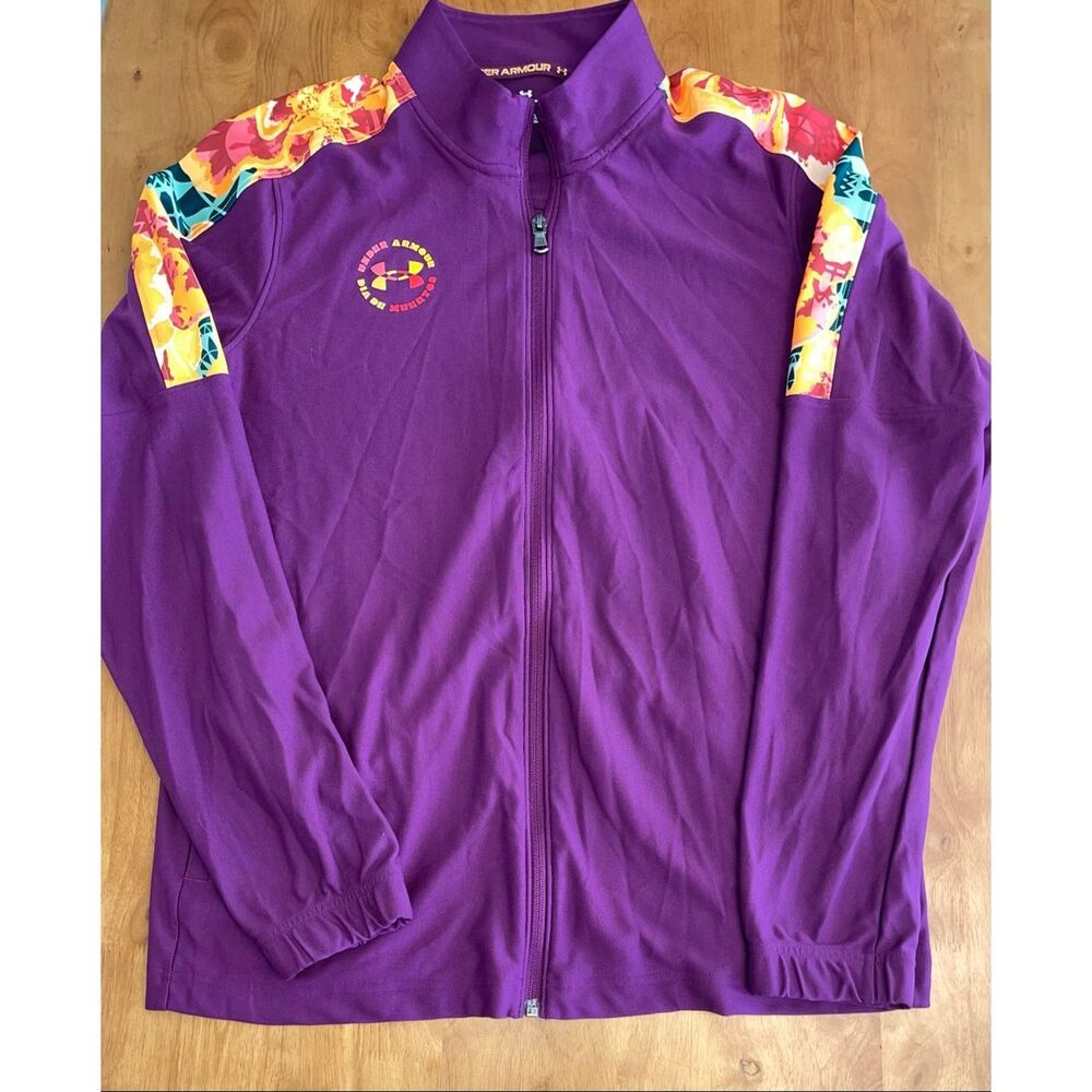 Under Armour‎ Track Jacket Day Of The Dead Purple Full Zip Athletic Women’s XL